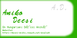 aniko decsi business card